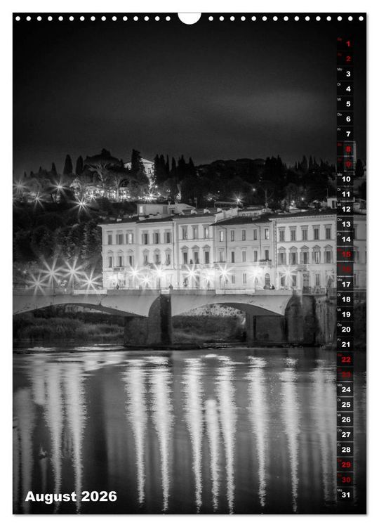 Produktbild: FLORENZ SCHWARZWEI&szlig; (Wandkalender 2026 DIN A3 hoch), CALVENDO Monatskalender
