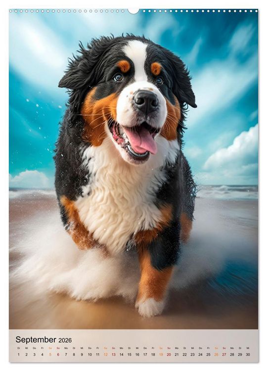 Produktbild: Berner Sennenhund - gutm&uuml;tig und treu (hochwertiger Premium Wandkalender 2026 DIN A2 hoch), Kunstdruck in Hochglanz