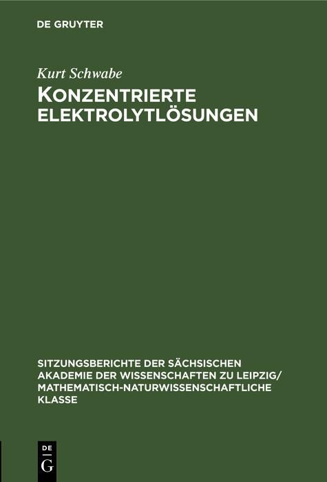 Produktbild: Konzentrierte Elektrolytl&ouml;sungen