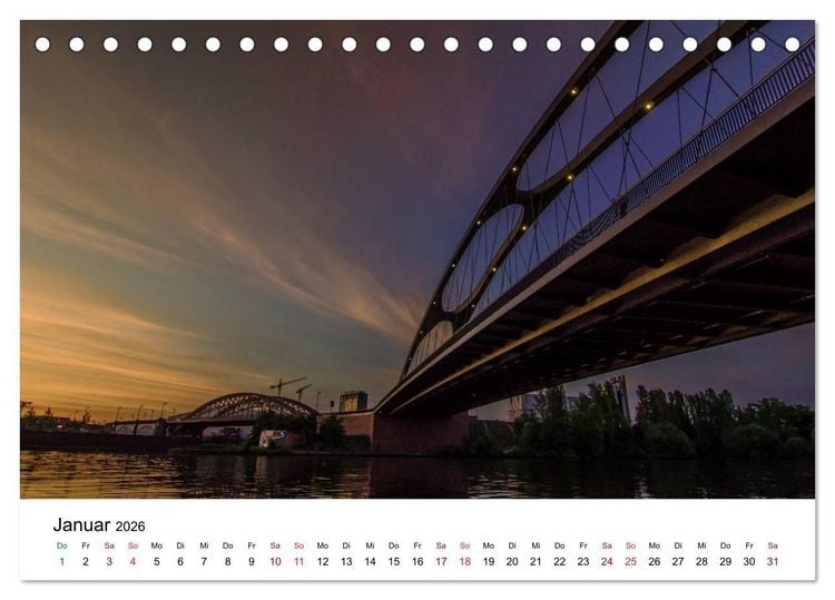 Produktbild: Frankfurt am Main bei Tag und Nacht (Tischkalender 2026 DIN A5 quer), CALVENDO Monatskalender