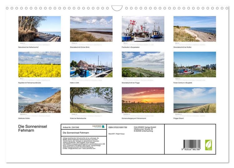 Produktbild: Die Sonneninsel Fehmarn (Wandkalender 2027 DIN A3 quer), CALVENDO Monatskalender
