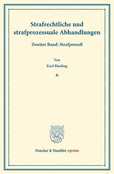 Produktbild: Strafrechtliche und strafprozessuale Abhandlungen.