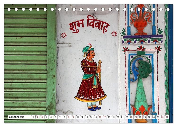 Produktbild: Farbenfrohes Indien (Tischkalender 2027 DIN A5 quer), CALVENDO Monatskalender