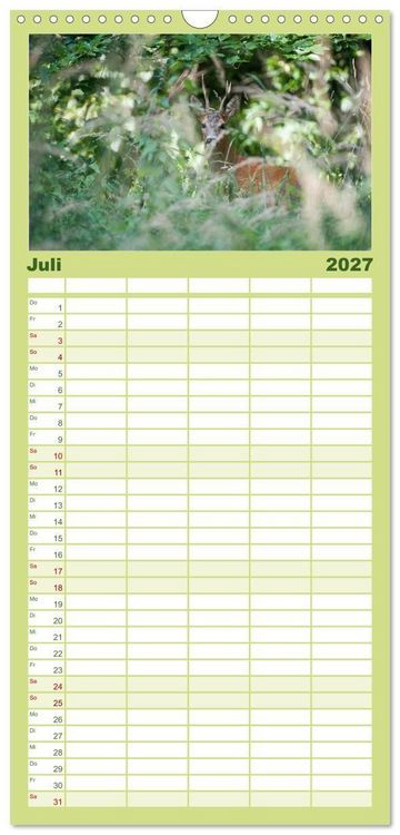 Produktbild: Familienplaner 2027 - Emotionale Momente: Wild und Jagd. mit 5 Spalten (Wandkalender, 21 x 45 cm) CALVENDO