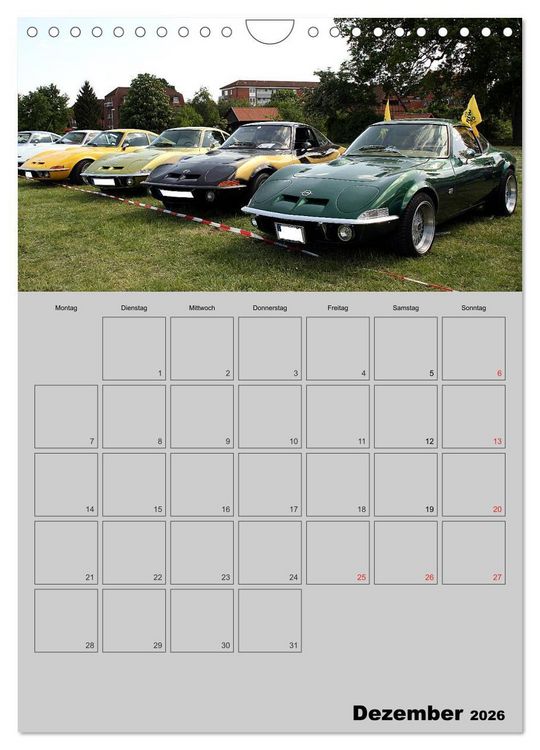 Produktbild: Opel GT Terminplaner (Wandkalender 2026 DIN A4 hoch), CALVENDO Monatskalender