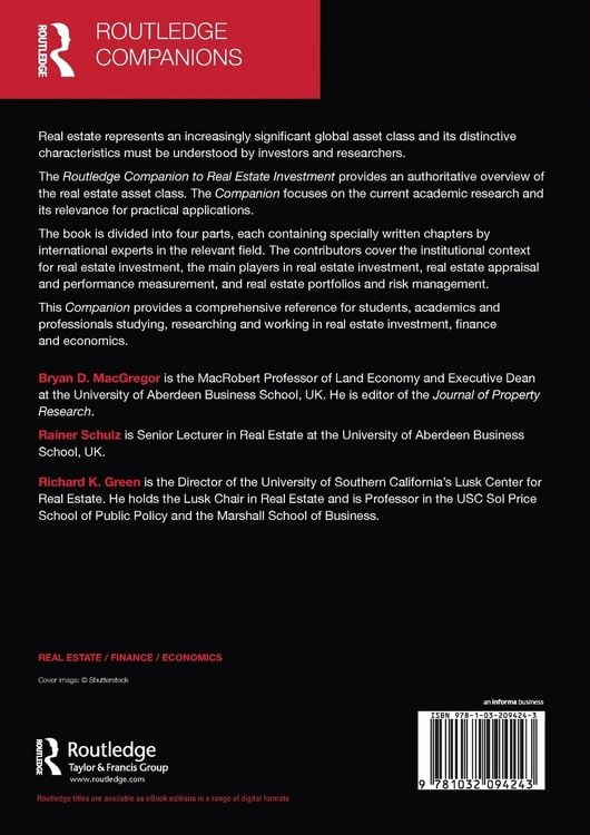 Produktbild: Routledge Companion to Real Estate Investment