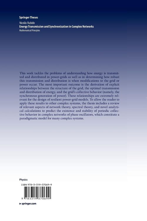 Produktbild: Energy Transmission and Synchronization in Complex Networks