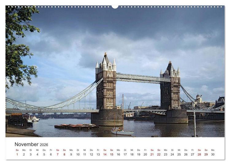 Produktbild: London - Vintage Views (hochwertiger Premium Wandkalender 2026 DIN A2 quer), Kunstdruck in Hochglanz