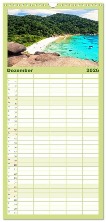 Produktbild: Familienplaner 2026 - Zauberhaftes Thailand mit 5 Spalten (Wandkalender, 21 x 45 cm) CALVENDO