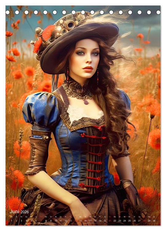 Produktbild: Steampunk Ladies (Tischkalender 2026 DIN A5 hoch), CALVENDO Monatskalender