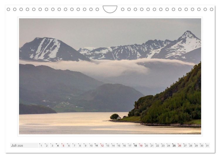 Produktbild: Norwegen. Sognefjord - Aurlandsfjord - Geirangerfjord - Stavanger (Wandkalender 2026 DIN A4 quer), CALVENDO Monatskalender