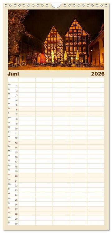 Produktbild: Familienplaner 2026 - Romantisches Erfurt - Bilder einer Stadt voller Geschichte mit 5 Spalten (Wandkalender, 21 x 45 cm) CALVENDO