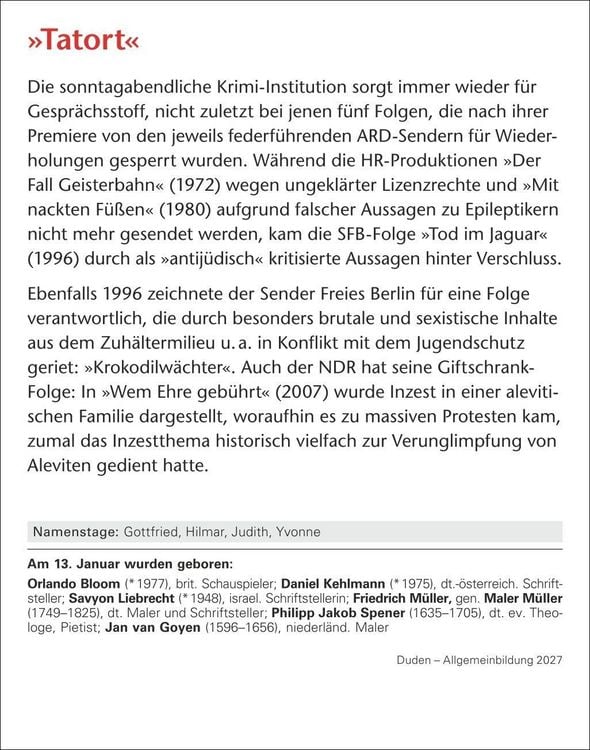 Produktbild: Duden Allgemeinbildung Tagesabrei&szlig;kalender 2027 - Wissen und Quizzen