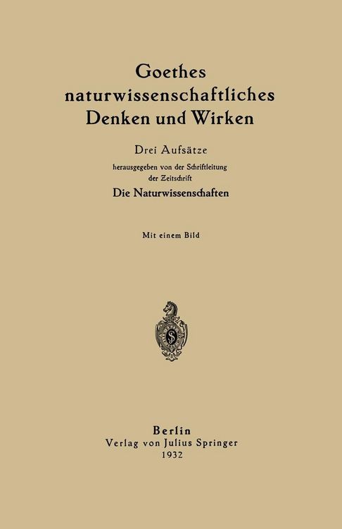 Produktbild: Goethes naturwissenschaftliches Denken und Wirken