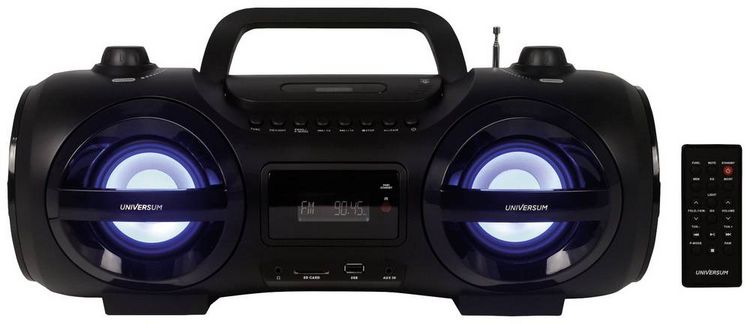 Produktbild: UNIVERSUM BB 500-20 Ghettoblaster UKW AUX, Bluetooth&reg;, CD, SD, USB Inkl. Fernbedienung, Stimmungslicht Schwarz