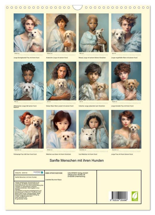 Produktbild: Sanfte Menschen mit ihren Hunden (Wandkalender 2026 DIN A3 hoch), CALVENDO Monatskalender