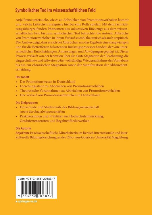 Produktbild: Symbolischer Tod im wissenschaftlichen Feld