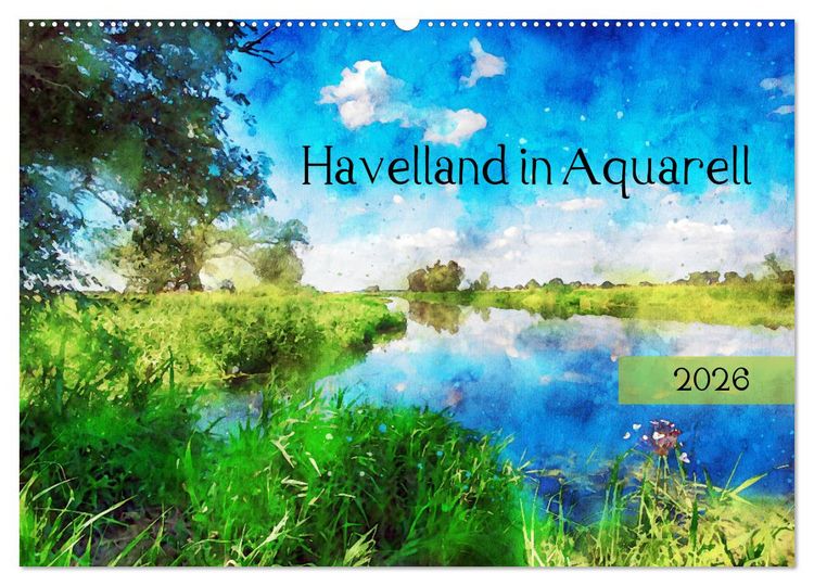 Produktbild: Havelland in Aquarell (Wandkalender 2026 DIN A2 quer), CALVENDO Monatskalender