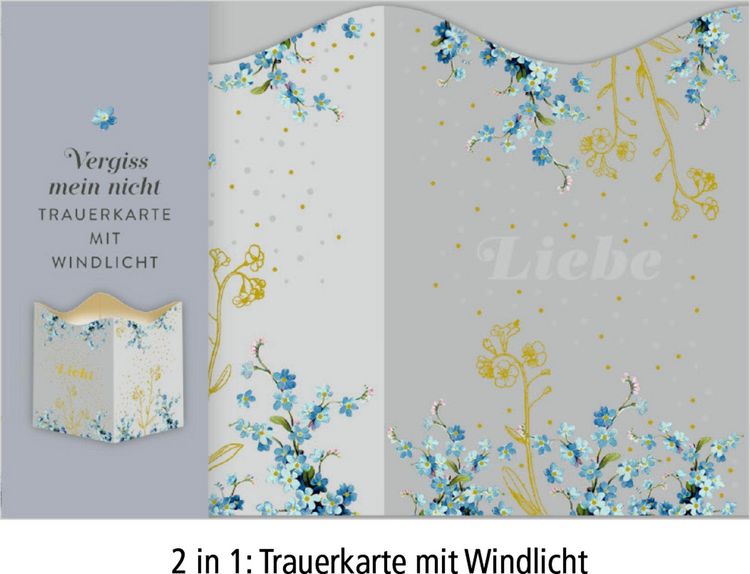 Produktbild: Windlicht-Trauerkarten - Vergiss mein nicht, sort.