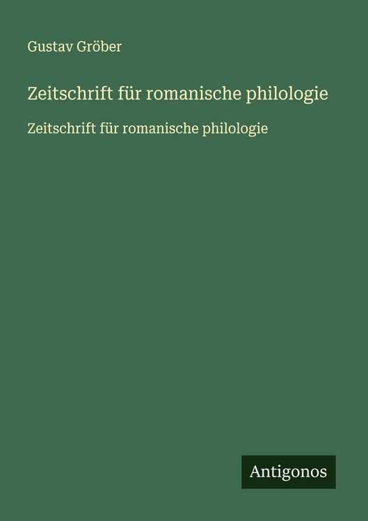 Produktbild: Zeitschrift f&uuml;r romanische philologie