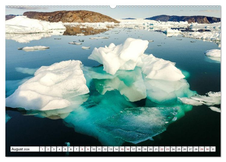 Produktbild: Eisberge - Gr&ouml;nlands magische Eisgestalten (hochwertiger Premium Wandkalender 2026 DIN A2 quer), Kunstdruck in Hochglanz