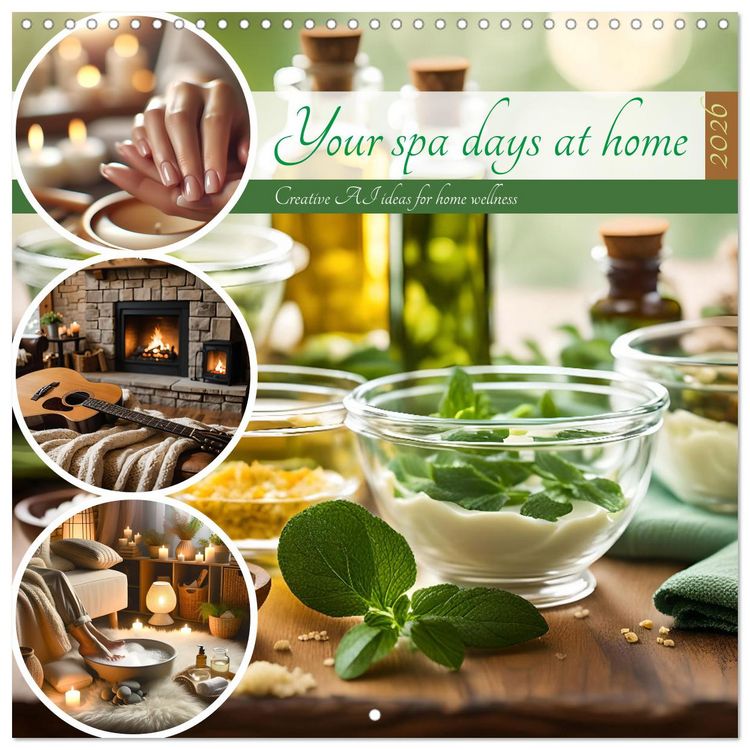 Produktbild: Your spa days at home - Creative AI ideas for home wellness (Wall Calendar 2026 12 &times; 12 Inch) CALVENDO 12 Month Wall Calendar