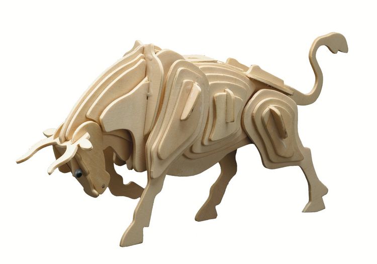 Produktbild: PEBARO 852/9 - Holzbausatz Stier, 44 Teile, Holzkonstruktion zum Zusammenstecken