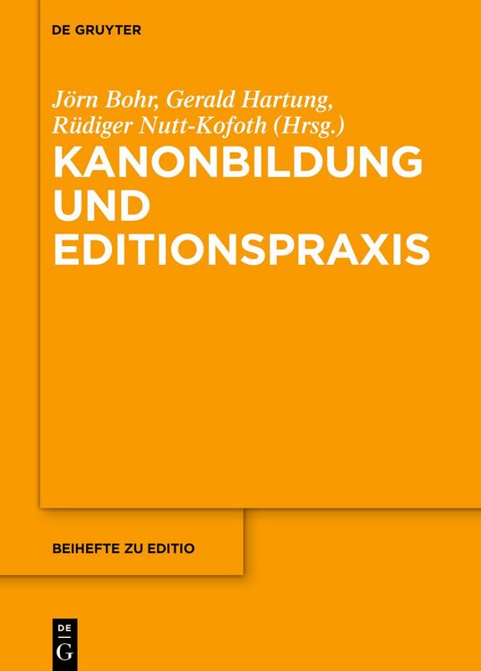 Produktbild: Kanonbildung und Editionspraxis