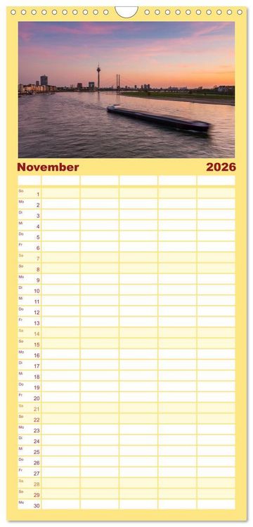 Produktbild: Familienplaner 2026 - D&uuml;sseldorfer - Ansichten mit 5 Spalten (Wandkalender, 21 x 45 cm) CALVENDO