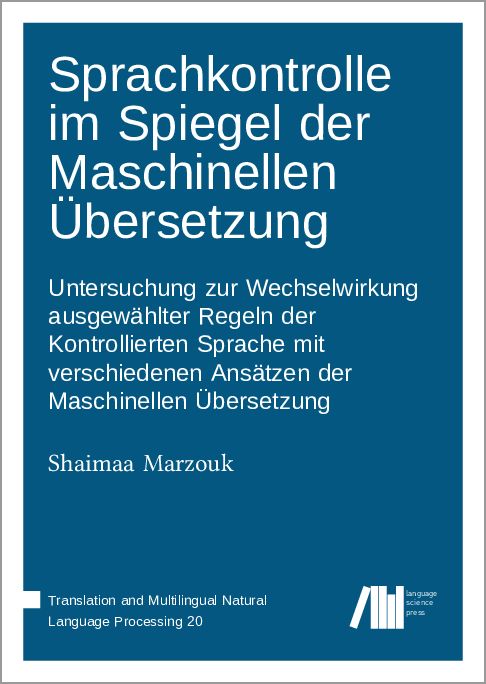 Produktbild: Sprachkontrolle im Spiegel der Maschinellen &Uuml;bersetzung
