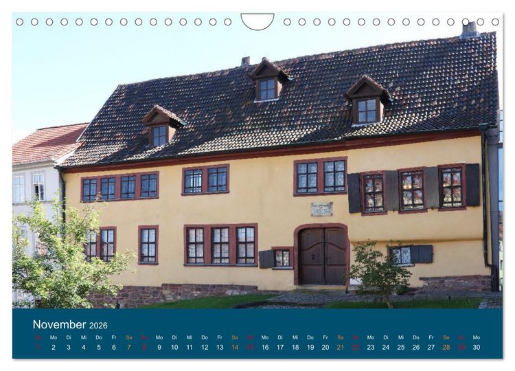 Produktbild: Th&uuml;ringen, unterwegs in Weimar, Erfurt und Eisenach (Wandkalender 2026 DIN A4 quer), CALVENDO Monatskalender