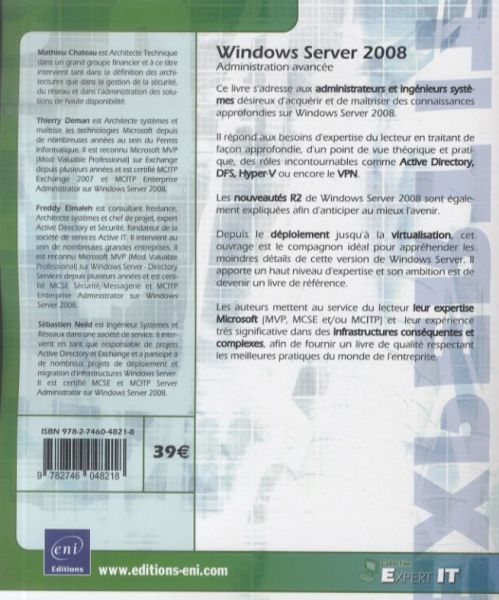Produktbild: Windows Server 2008 : administration avanc&eacute;e