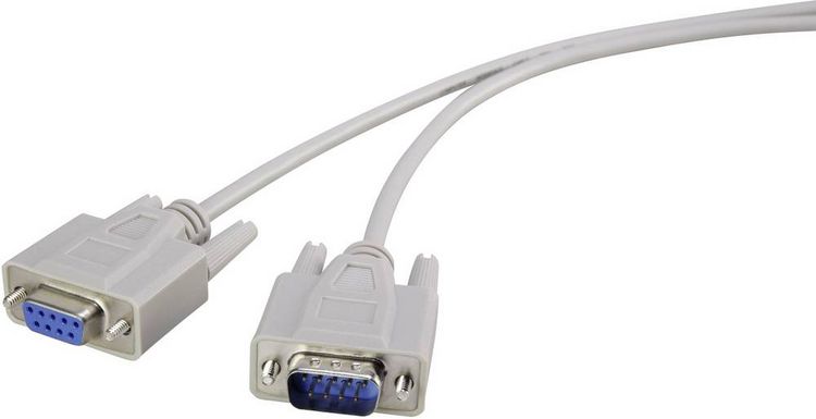 Produktbild: Renkforce Seriell Verl&auml;ngerungskabel [1x D-SUB-Stecker 9pol. - 1x D-SUB-Buchse 9pol.] 3.00 m Beige