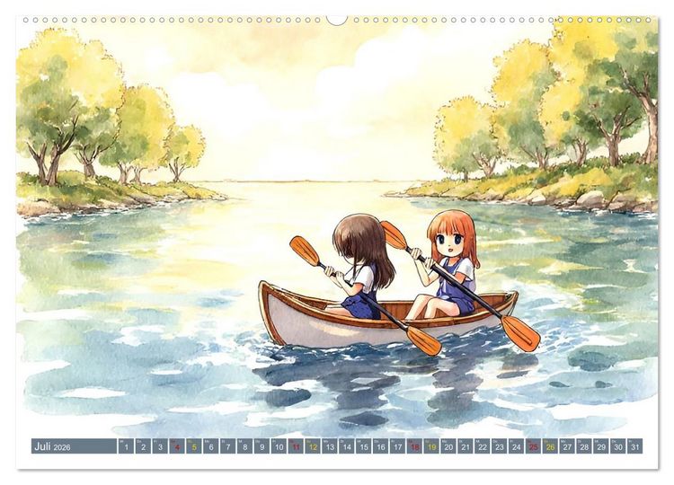 Produktbild: Manga-Momente (hochwertiger Premium Wandkalender 2026 DIN A2 quer), Kunstdruck in Hochglanz