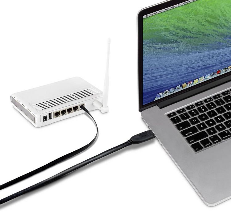 Produktbild: Renkforce USB-C&reg;, RJ45 Adapterkabel [1x USB-C&reg; Stecker - 1x RJ45-Stecker 8p8c] 3.00 m Schwarz