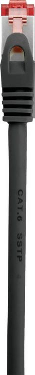 Produktbild: Renkforce RF-4979742 RJ45 Patchkabel CAT 6 S/FTP 3.00 m Schwarz mit Rastnasenschutz, vergoldete Steckkontakte, Flammwidrig 1 St.