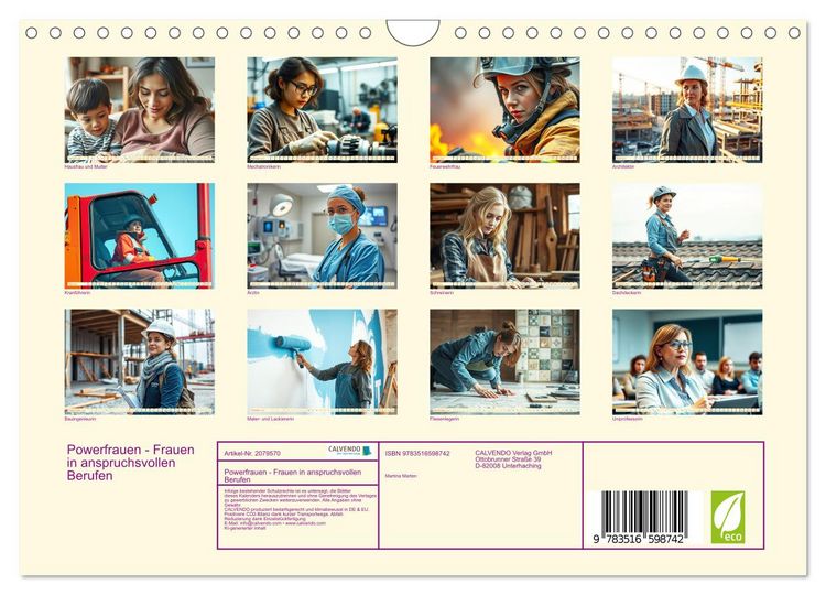 Produktbild: Powerfrauen - Frauen in anspruchsvollen Berufen (Wandkalender 2026 DIN A4 quer), CALVENDO Monatskalender