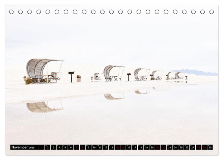 Produktbild: Wei&szlig;e Wunderwelten - White Sands National Monument (Tischkalender 2026 DIN A5 quer), CALVENDO Monatskalender