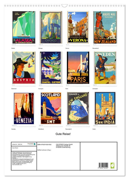 Produktbild: Gute Reise! (Wandkalender 2026 DIN A2 hoch), CALVENDO Monatskalender