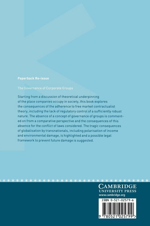 Produktbild: The Governance of Corporate Groups