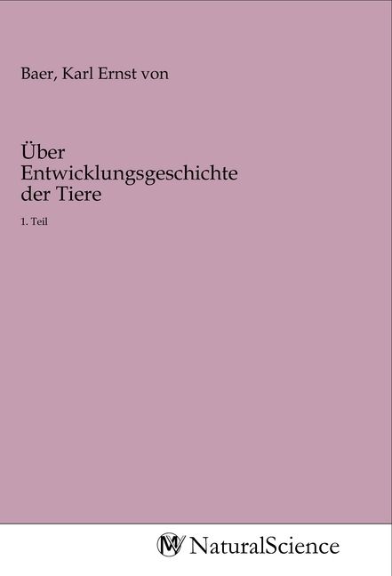 Produktbild: &Uuml;ber Entwicklungsgeschichte der Tiere