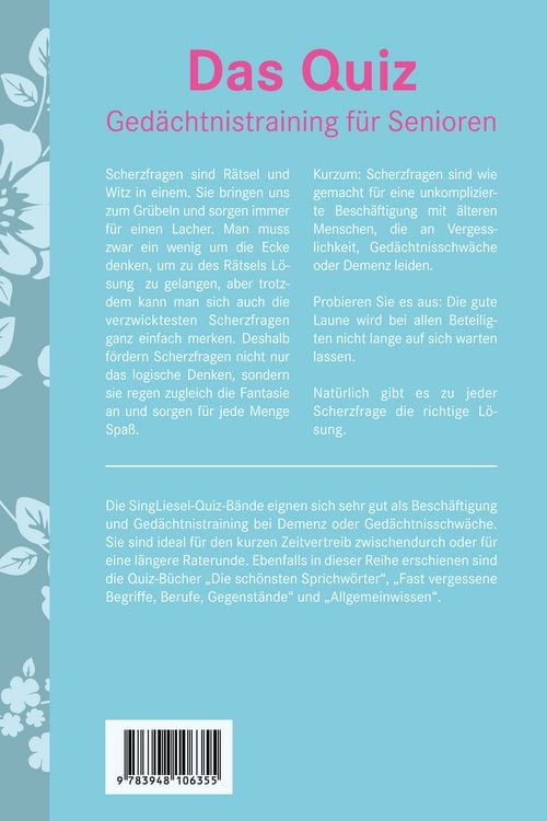 Produktbild: Heitere Scherzfragen. Das Ged&auml;chtnistraining-Quiz f&uuml;r Senioren. Ideal als Besch&auml;ftigung, Ged&auml;chtnistraining, Aktivierung bei Demenz.