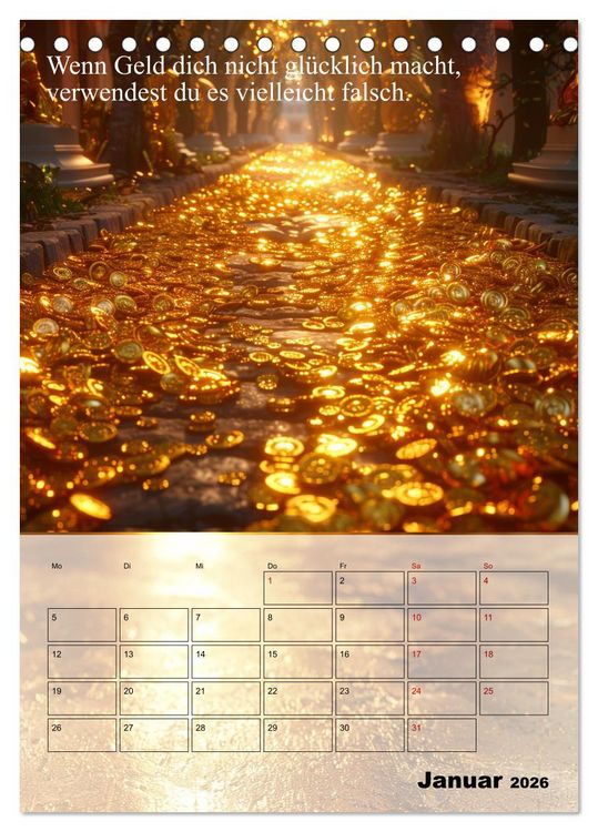 Produktbild: Der Geld-Anlock-Kalender (Tischkalender 2026 DIN A5 hoch), CALVENDO Monatskalender
