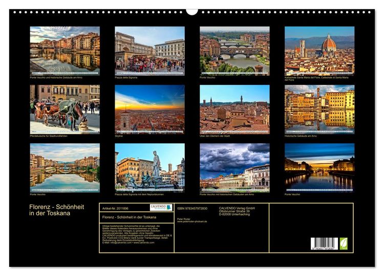 Produktbild: Florenz - Sch&ouml;nheit in der Toskana (Wandkalender 2026 DIN A2 quer), CALVENDO Monatskalender