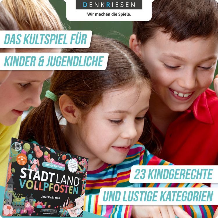 Produktbild: Denkriesen - Stadt Land Vollpfosten&reg; Junior Edition &ndash; "Jeder Punkt z&auml;hlt."