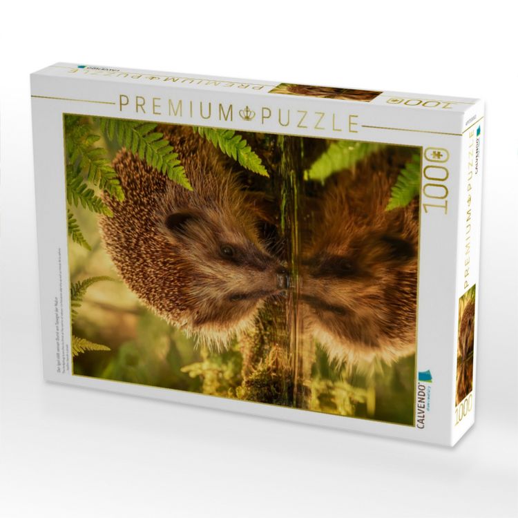 Produktbild: CALVENDO Puzzle Der Igel stillt seinen Durst am Spiegel der Natur | 1000 Teile Lege-Gr&ouml;&szlig;e 64x48cm Foto-Puzzle f&uuml;r gl&uuml;ckliche Stunden