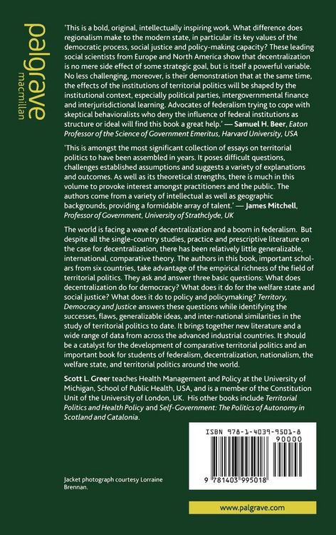 Produktbild: Territory, Democracy and Justice