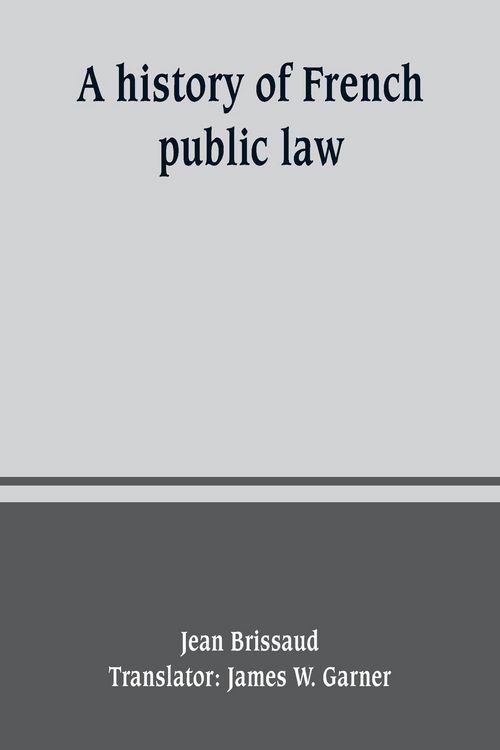 Produktbild: A history of French public law