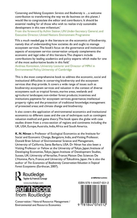 Produktbild: Conserving and Valuing Ecosystem Services and Biodiversity