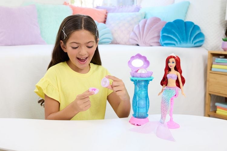 Produktbild: Disney Princess Schminkmuschel Meerjungfrau-Arielle-Modepuppe & Schminktisch m